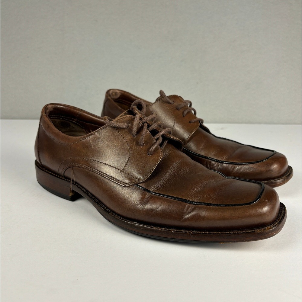 Johnston & Murphy 20-07816 Bicycle Toe Derby Dress Shoes 8M Brown Leather